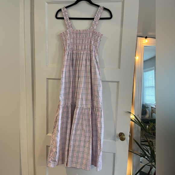Cottagecore pastel plaid shirred maxi dress - Picture 9 of 12